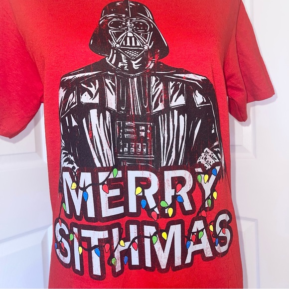 Star Wars Darth Vader Merry Christmas red short sleeve tshirt, size small - Picture 3 of 9